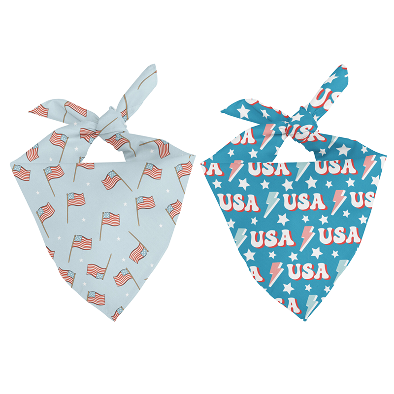 USA July 4th Double Sided Dog Bandana