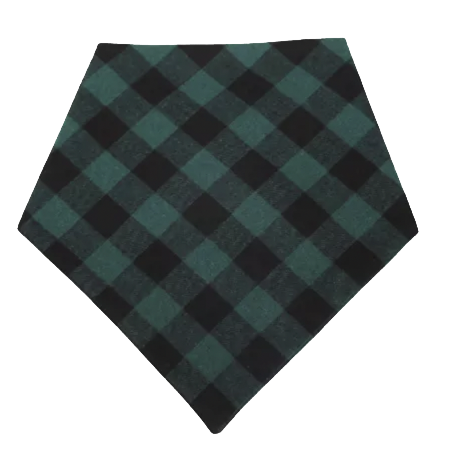 Green Plaid Dog Bandana