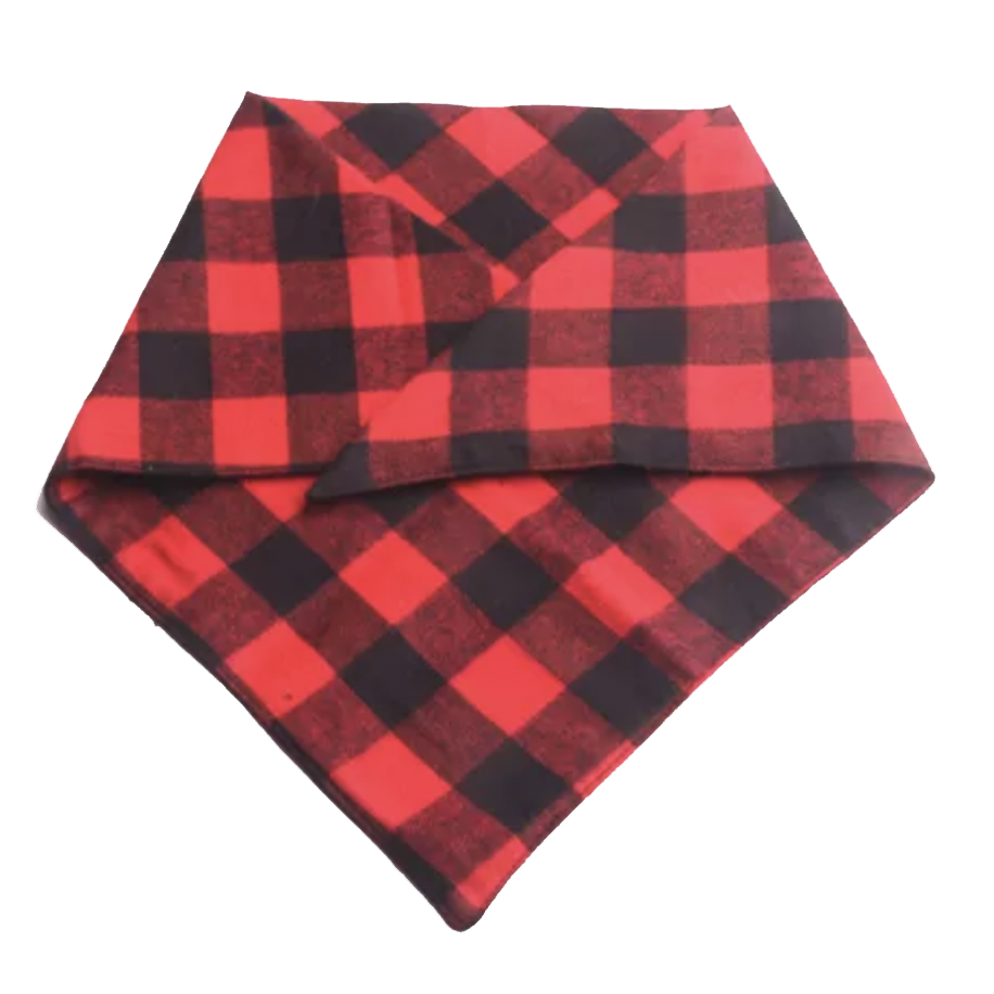 Red Plaid Dog Bandana