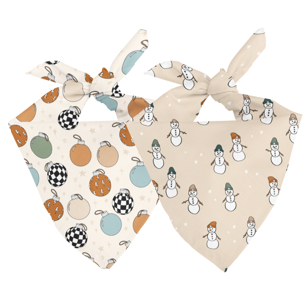 Snowmen & Ornaments Dog Bandana