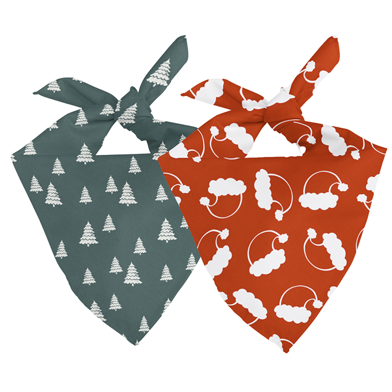 Santa Hat and Trees Dog Bandana