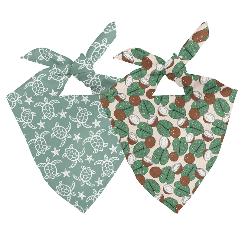 Sea Turtles & Coconuts Dog Bandana Image