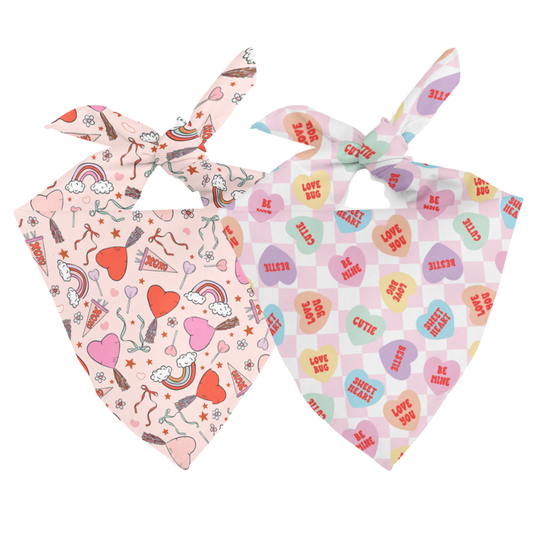 Candy Hearts Dog Bandana