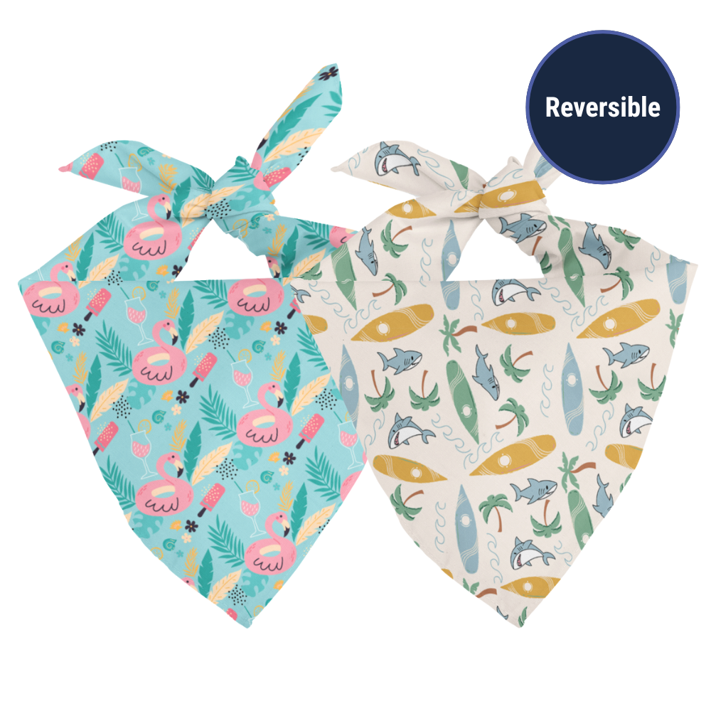 Double sided beach bandana on a white background