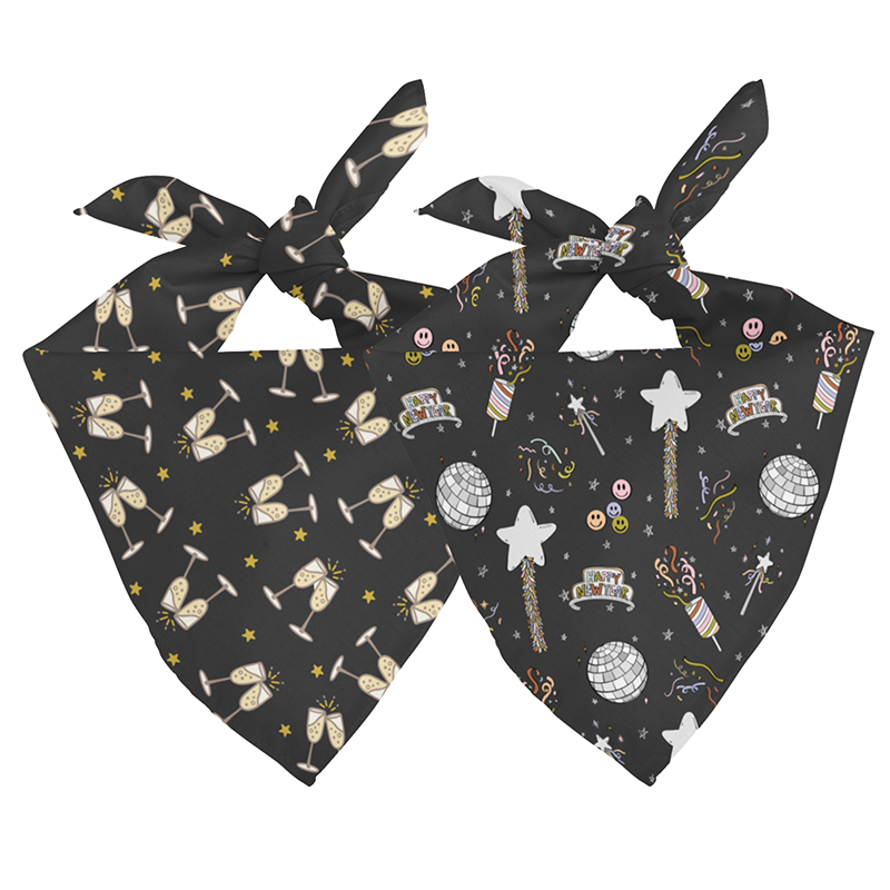 Dog Bandana Co. New Year’s Eve Reversible Dog Bandana