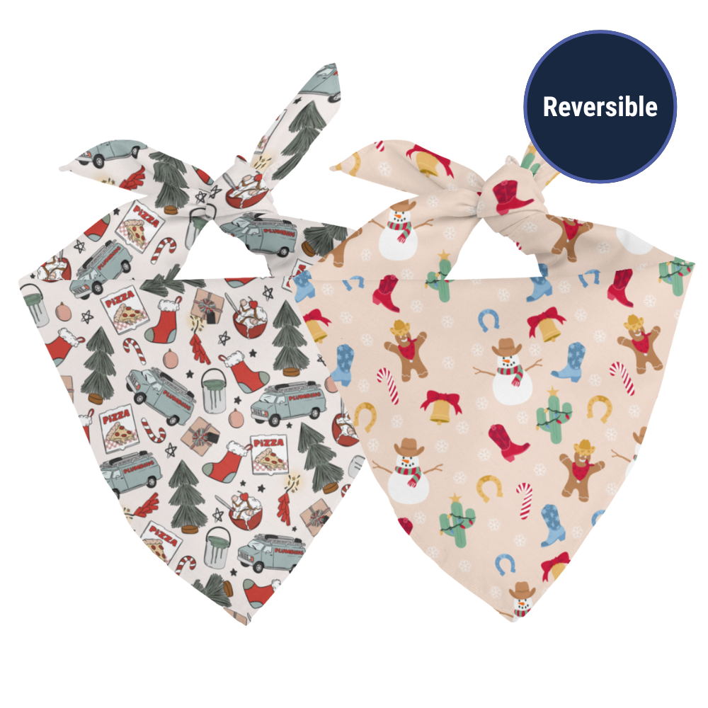 Double Sided Home Alone themed bandana on a white background. 