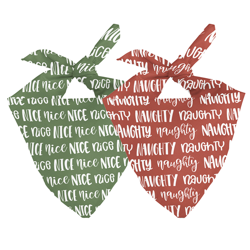 Dog Bandana Co. Naughty or Nice Christmas Reversible Dog Bandana