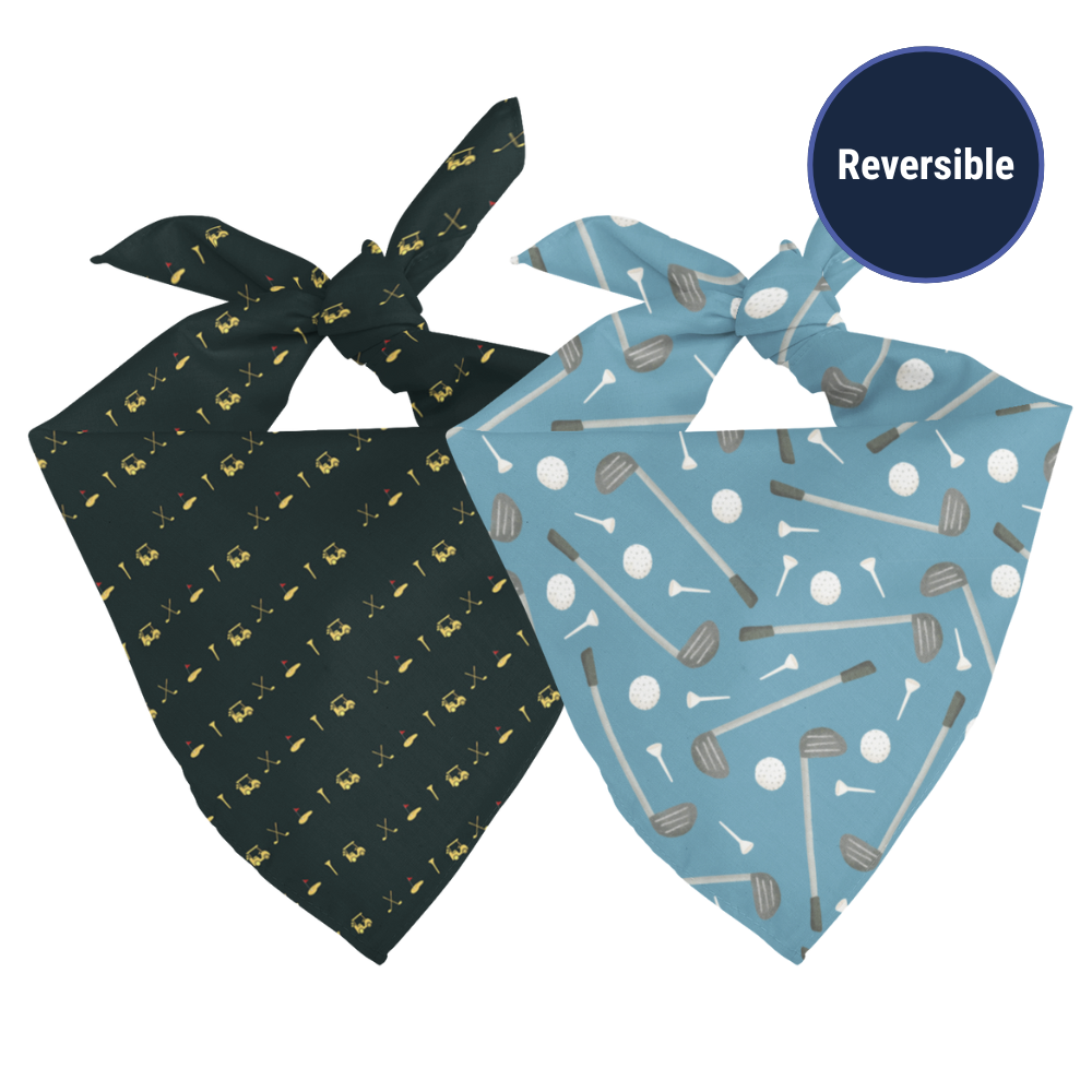 Tee Time Golf Reversible Dog Bandana