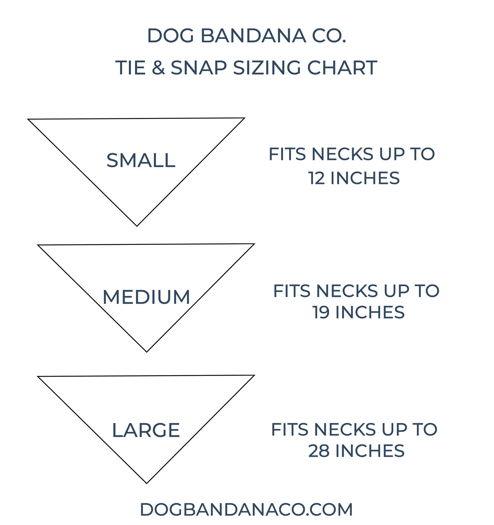 Tie On Sizing Chart Dog Bandana Co.