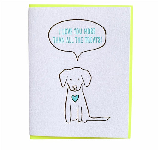 Love You More Than All The Treats - Card From Dog